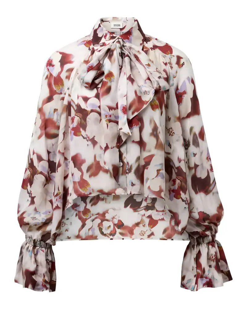 Drykorn Vaelie floral-print pussy-bow blouse - Weiß Weiß