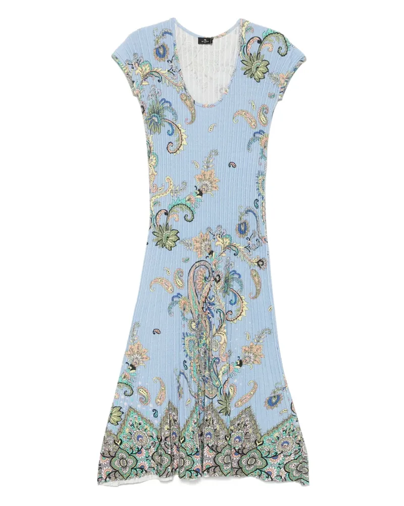 Etro Midikleid mit Paisley-Print - Blau Blau