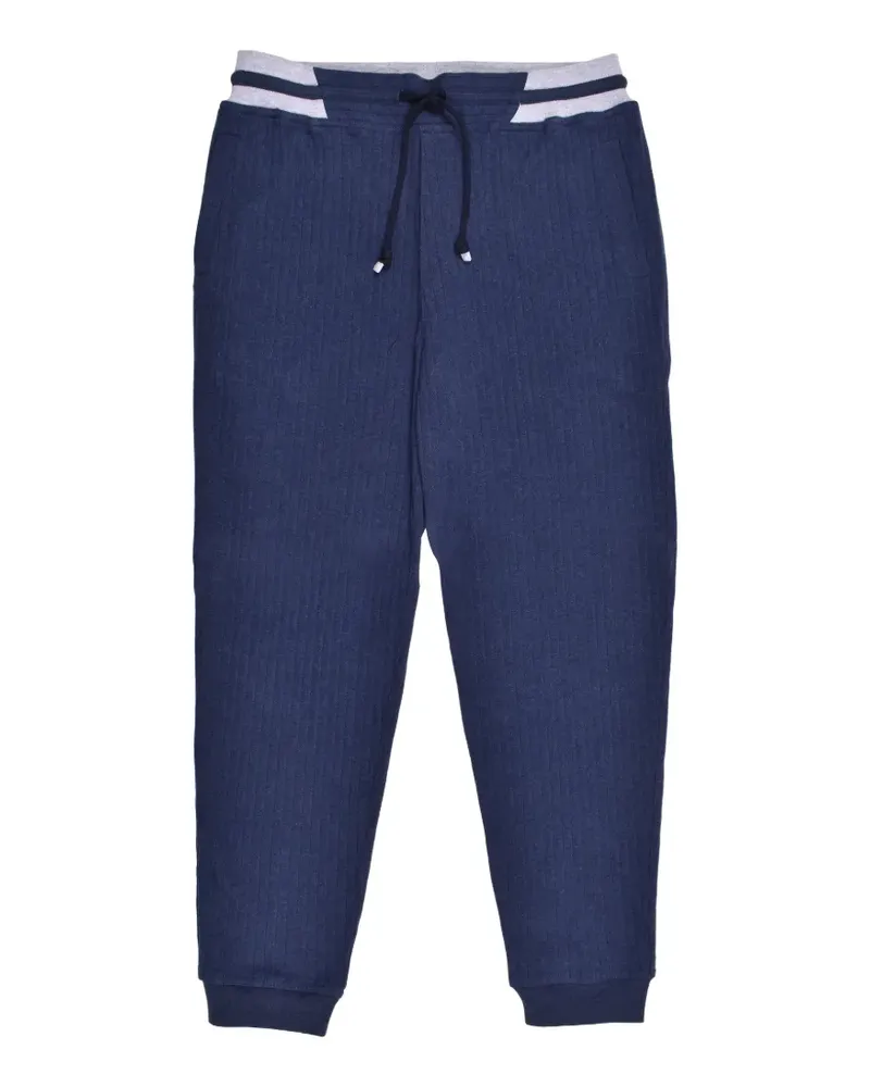 Brunello Cucinelli ribbed-knit track pants - Blau Blau