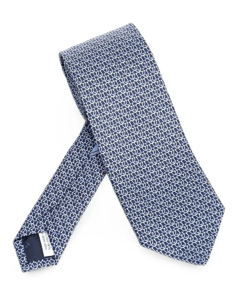 Ferragamo Spitz zulaufende Krawatte - Blau Blau