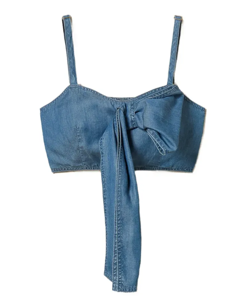 Twin-Set Bustier-Oberteil aus Denim - Blau Blau