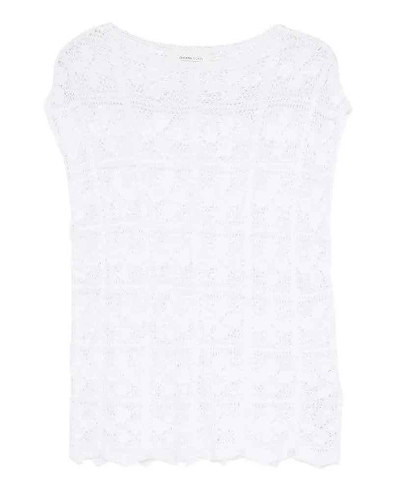 Liviana Conti crochet-knit sleeveless top - Weiß Weiß