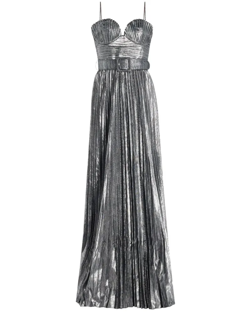 Rebecca Vallance Metallisches Abendkleid Silber