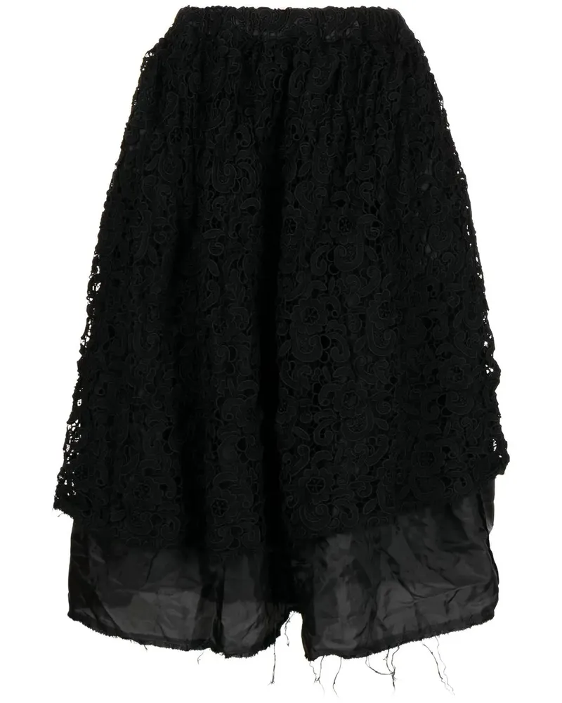 Comme des Garçons Midirock im Layering-Look - Schwarz Schwarz