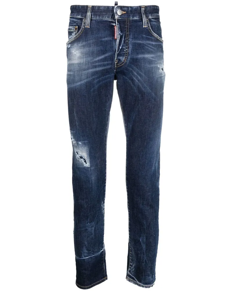 Dsquared2 Dark Scar Slim-Fit-Jeans - Blau Blau