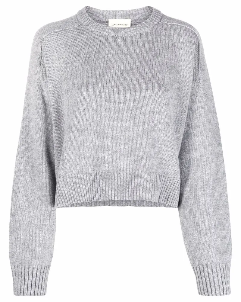 Loulou Studio Cropped-Pullover Grau