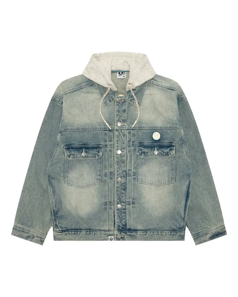 BAPE AAPENOW Jeansjacke mit Logo-Stickerei - Blau Blau