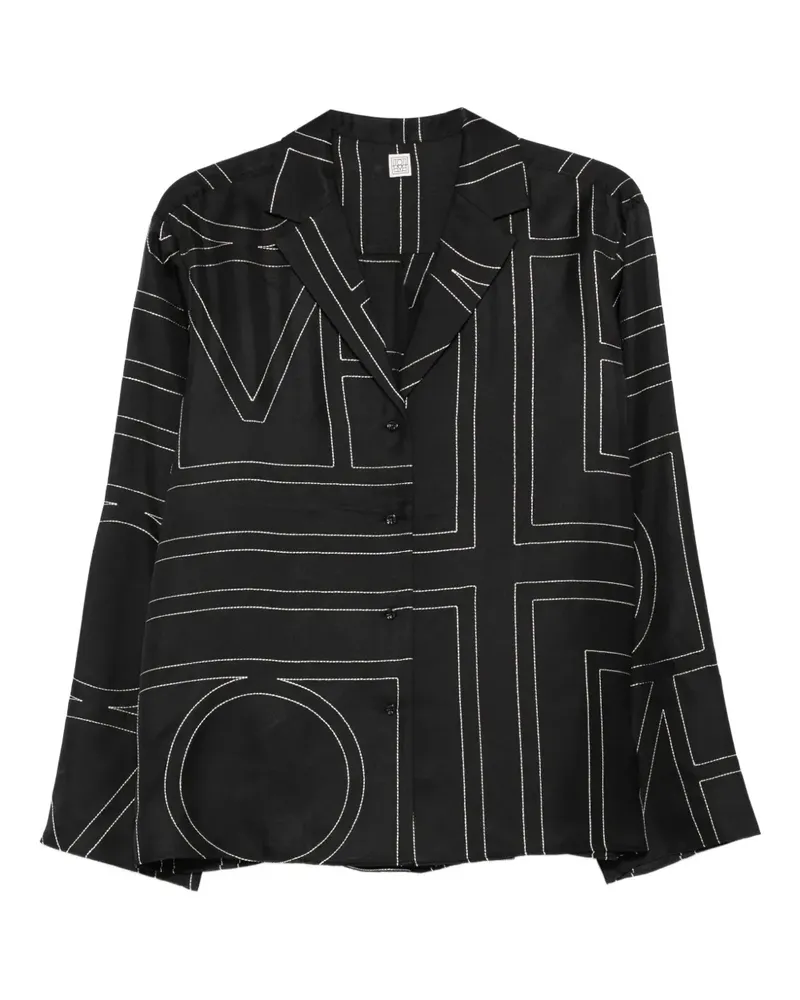 Totême Hemd mit Monogramm-Print - Schwarz Schwarz