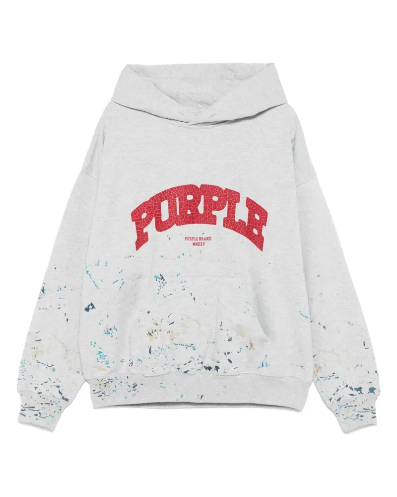 PURPLE BRAND Hoodie mit Logo-Print - Grau Grau