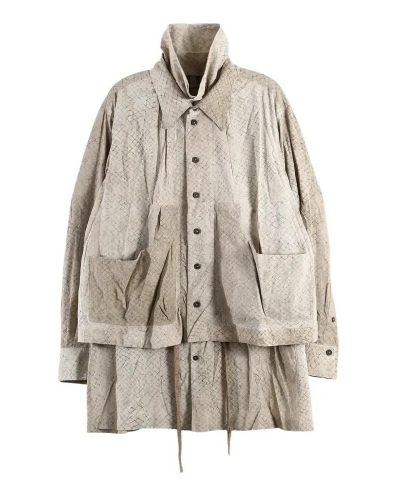 Ziggy Chen Mantel im Layering-Look - Nude Nude