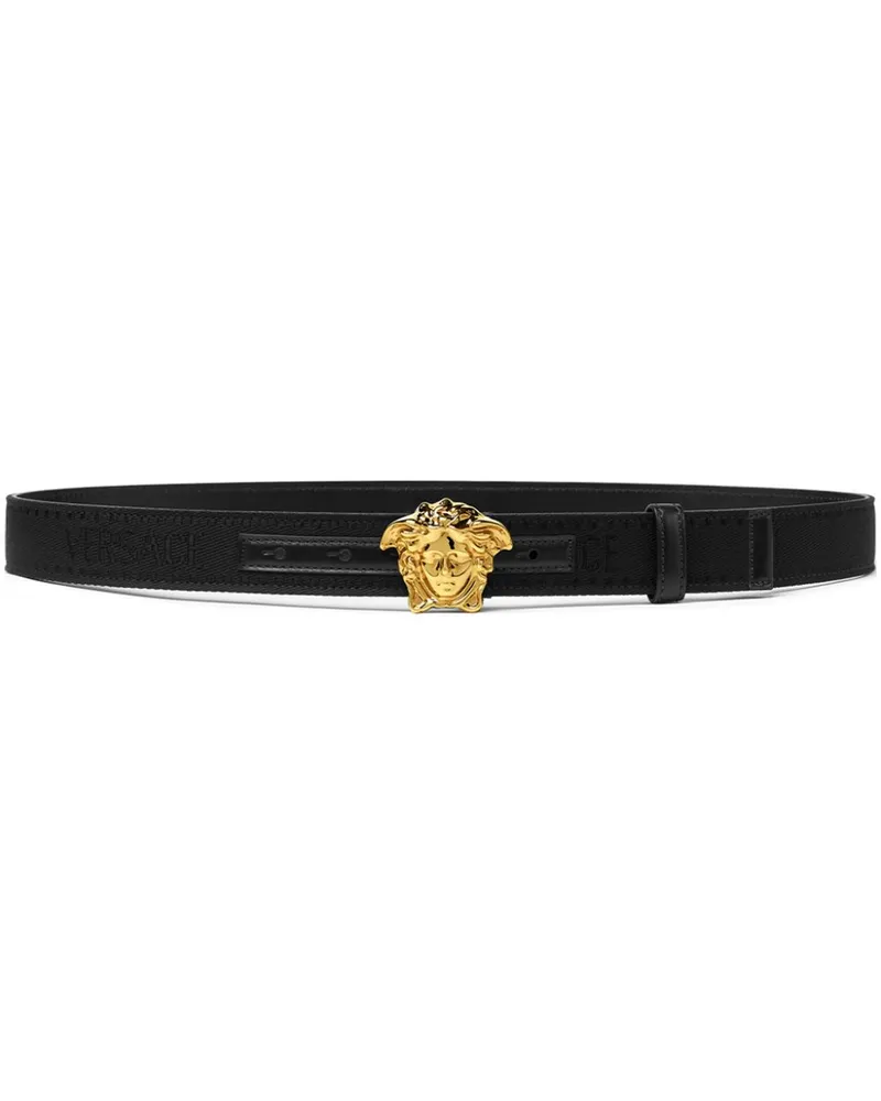 Versace Allover La Medusa Gürtel - Schwarz Schwarz