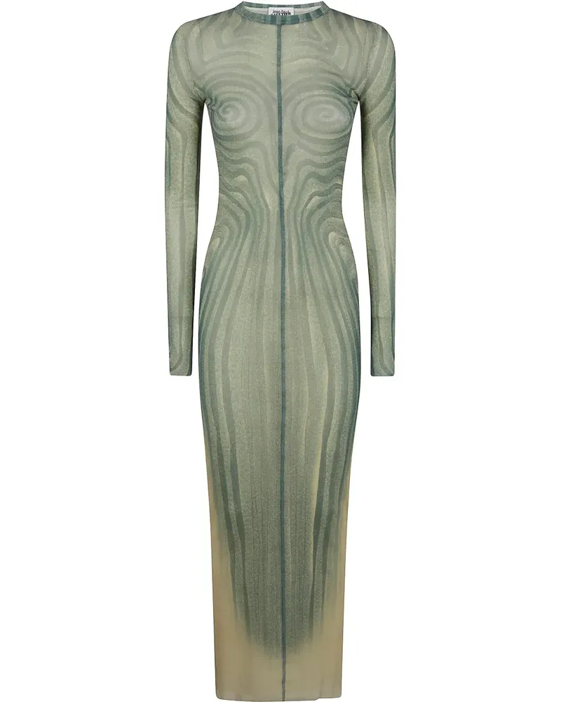 Jean Paul Gaultier Maxikleid mit Spiral-Print - Blau Blau