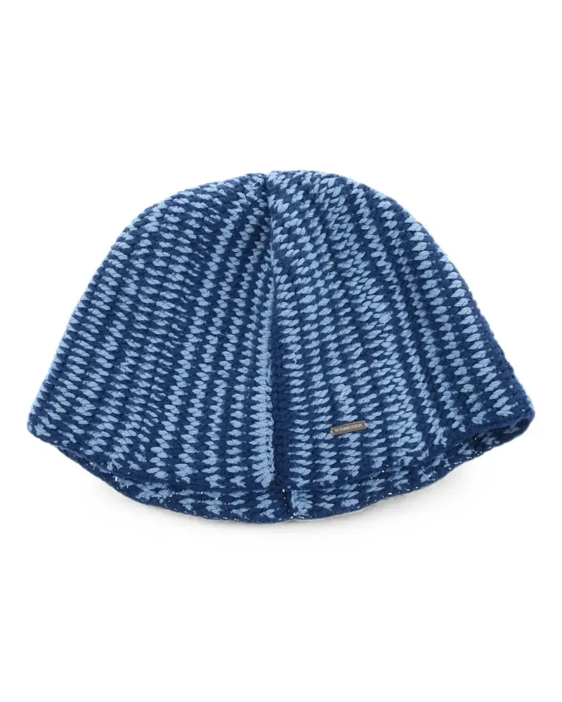 Dsquared2 two-tone chunky-knit beanie hat - Blau Blau