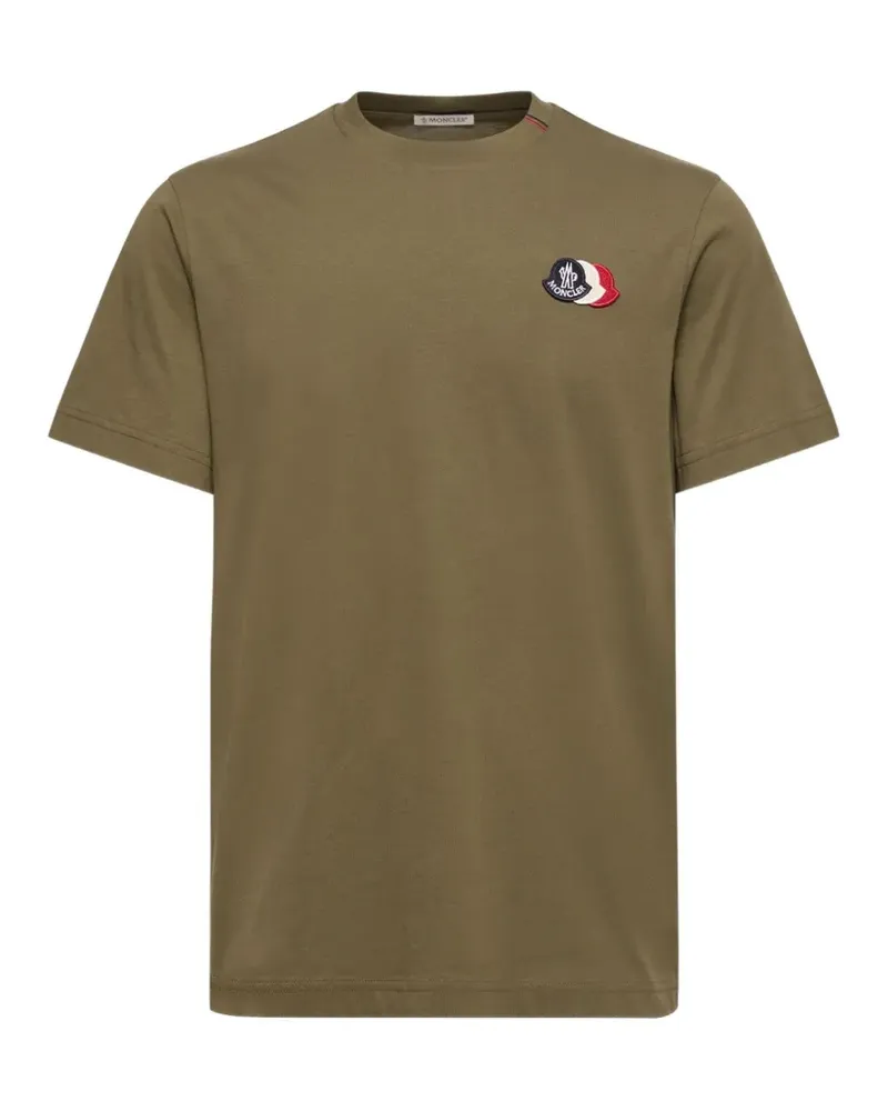 Moncler T-Shirt mit Logo-Patch - Grün Grün