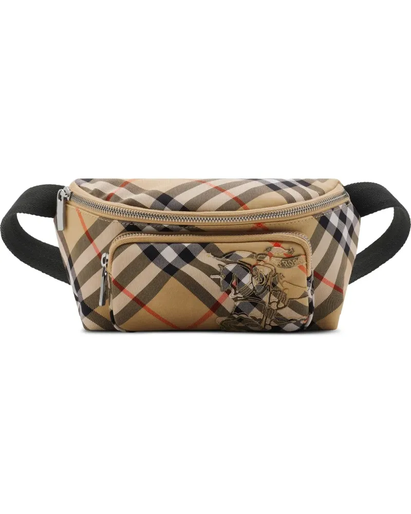 Burberry Kleine Gürteltasche mit Check - Nude Nude