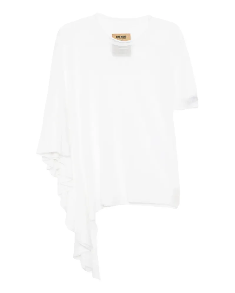 Uma Wang asymmetric-sleeve T-shirt - Weiß Weiß