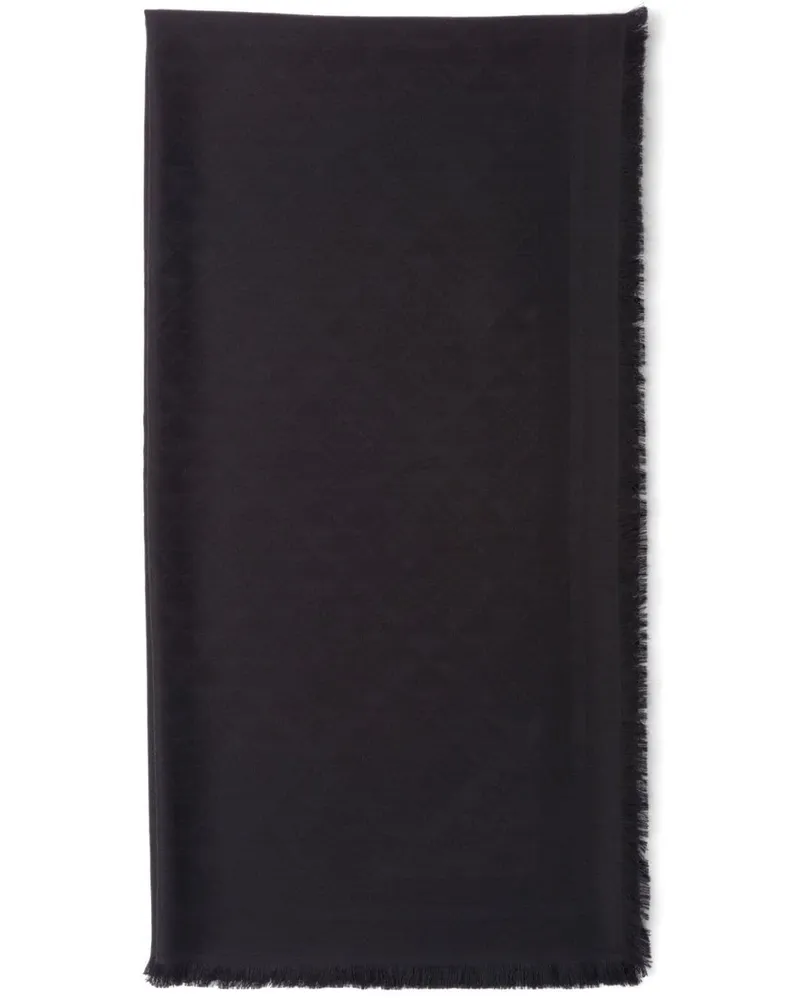 Prada Symbole Jacquard-Schal mit Logo - Schwarz Schwarz