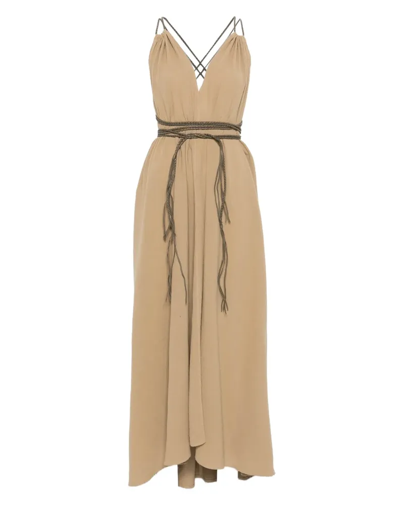 Caravana criss-cross asymmetric day dress - Nude Nude