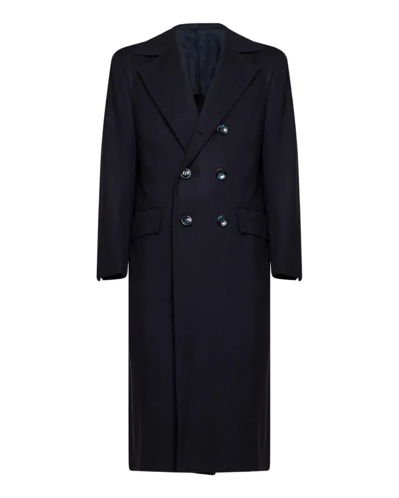 Kiton double-breasted cashmere coat - Blau Blau