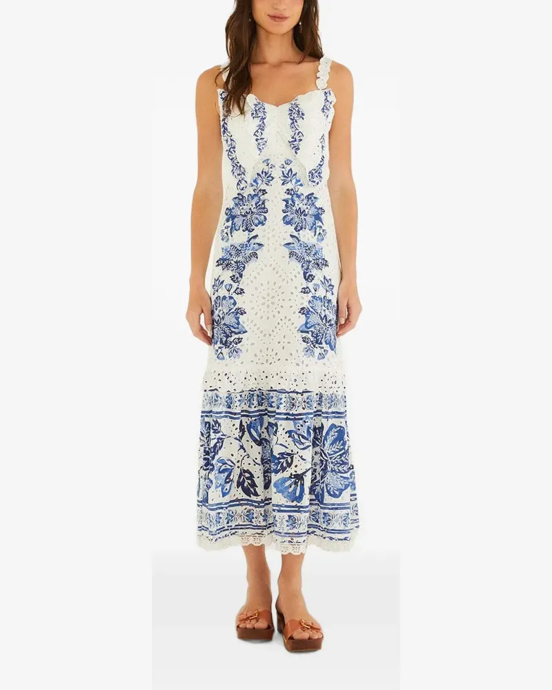 FARM Rio Klassisches Midikleid - Weiß Weiß