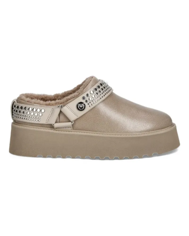 Pinko studded platform slippers - Nude Nude