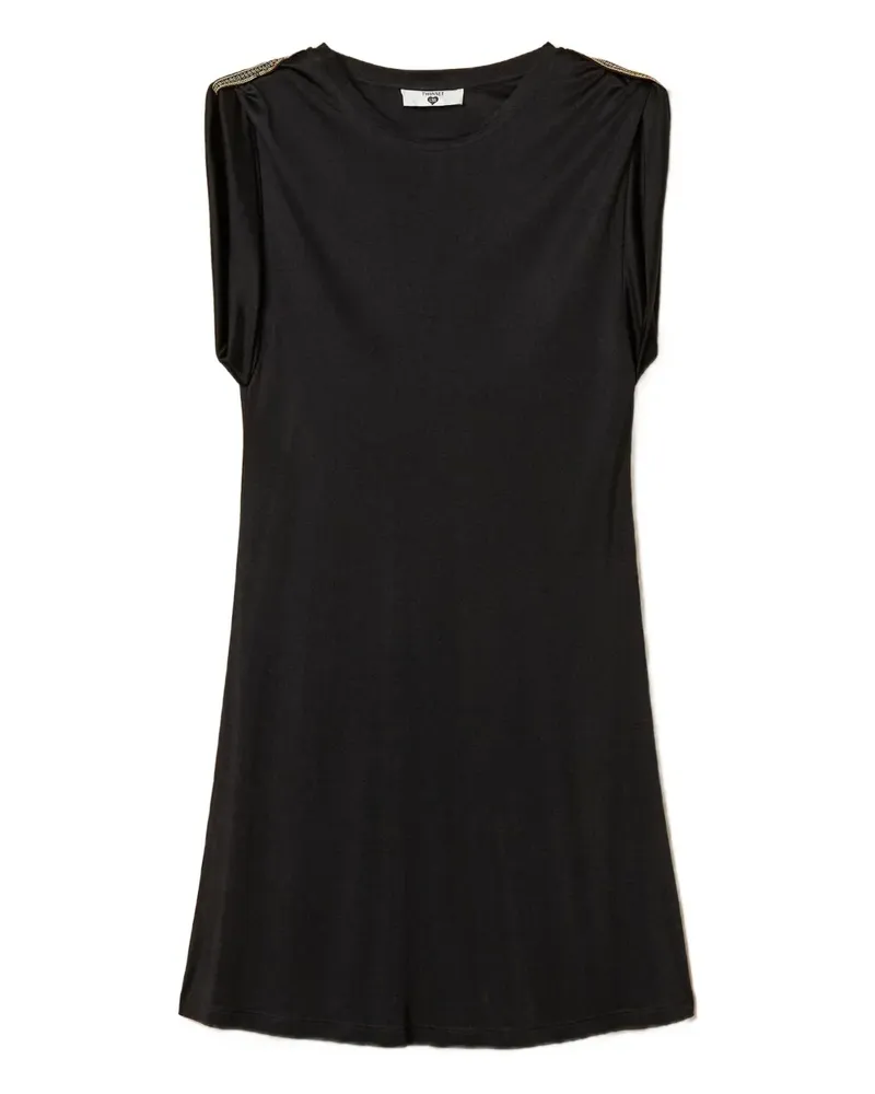 Twin-Set Kurzes Kleid mit Pailletten - Schwarz Schwarz