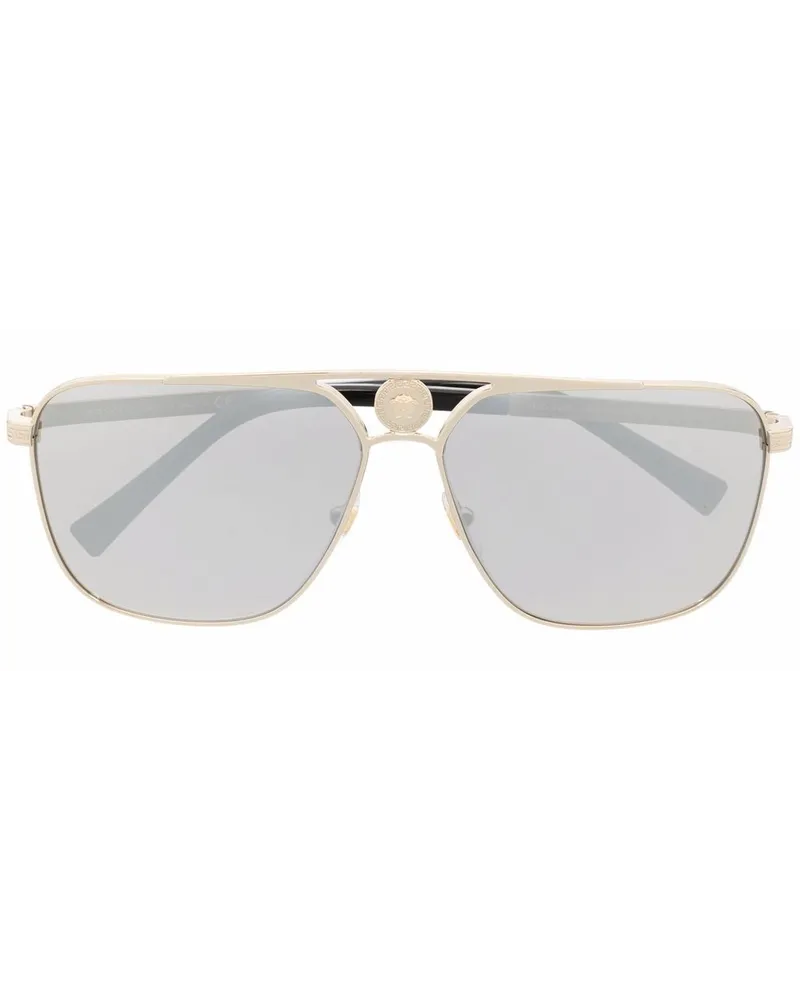 Versace Pilotenbrille mit Medusa - Gold Gold