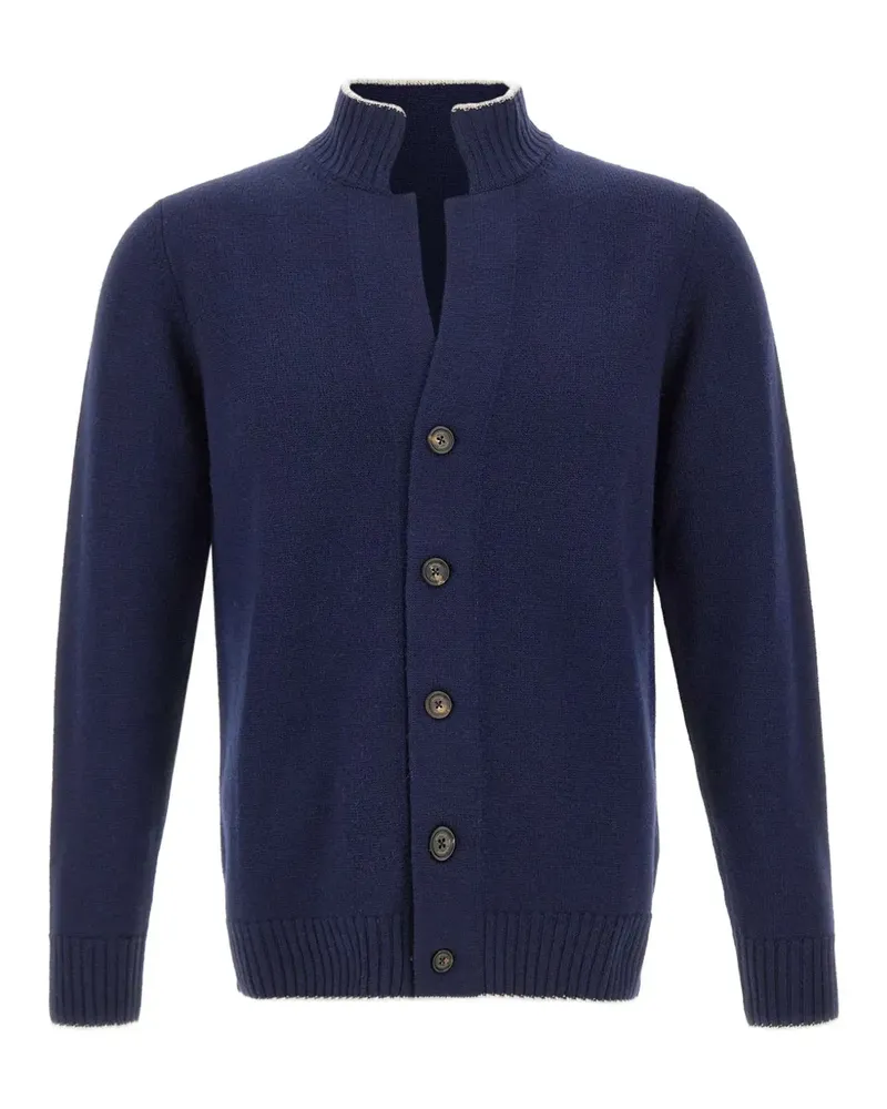 Eleventy Gerippter Cardigan - Blau Blau