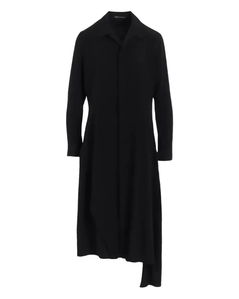 Yohji Yamamoto Midikleid aus Krepp - Schwarz Schwarz