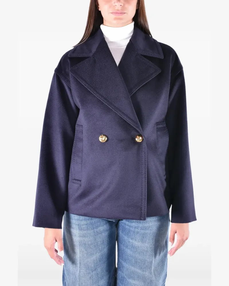 Max Mara Doppelreihiger Mantel - Blau Blau