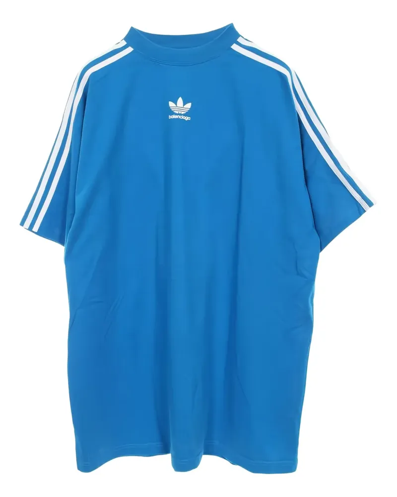 Balenciaga x adidas T-Shirt mit Seitenstreifen - Blau Blau