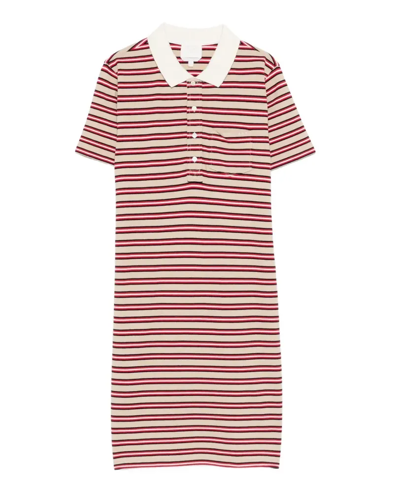 A.P.C. Gestreiftes Minikleid mit Tasche - Nude Nude