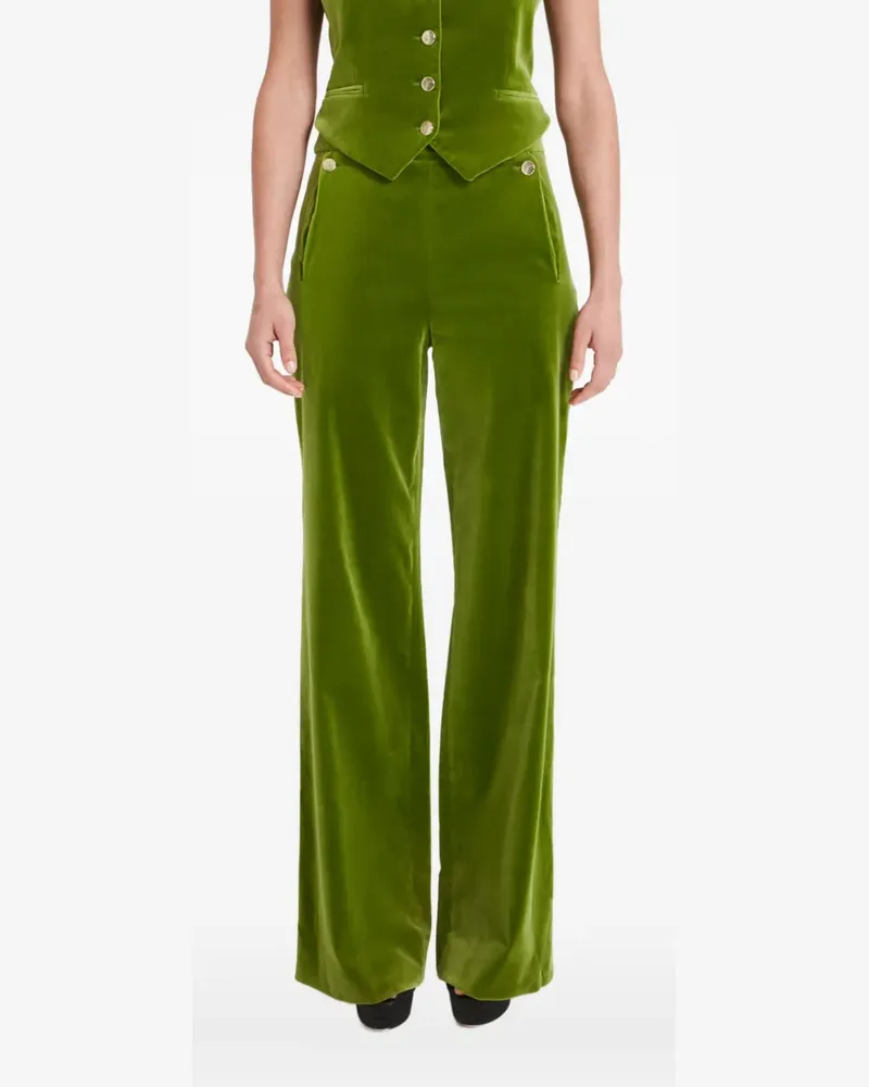 Temperley London Hose aus Samt - Grün Grün