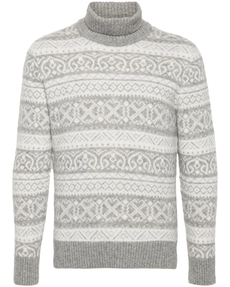 Eleventy Pullover mit Jacquardmuster Grau