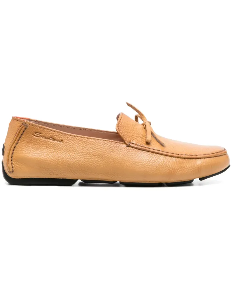Santoni Loafer aus strukturiertem Leder - Nude Nude