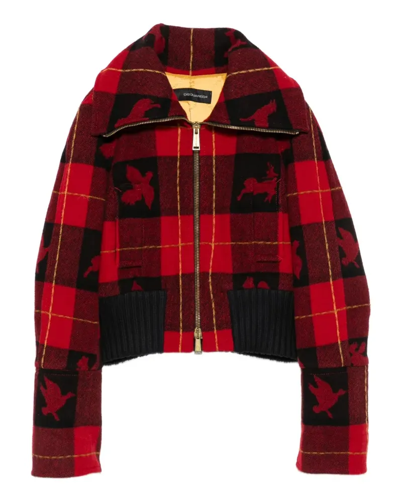 Dsquared2 2000s Jacke mit Check - Rot Rot