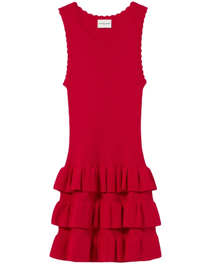 Claudie Pierlot Minikleid mit Rüschendetail - Rot Rot