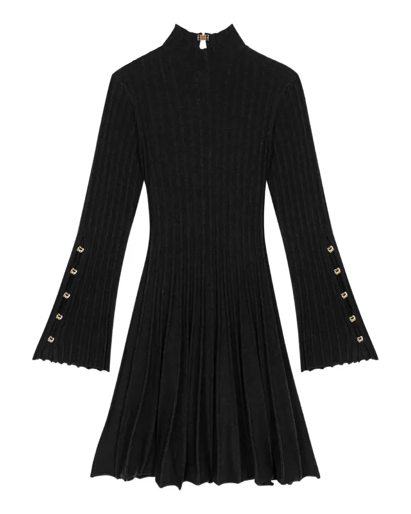 Maje Kurzes Skaterkleid mit Stehkragen - Schwarz Schwarz