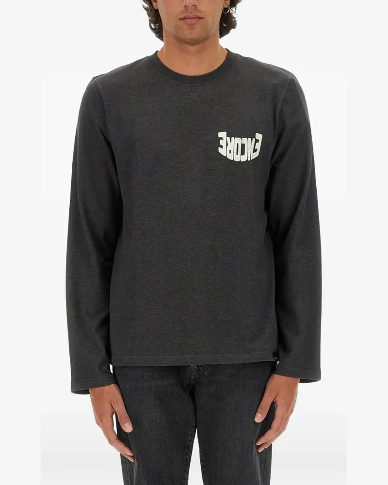 Courrèges Langarmshirt mit Logo - Schwarz Schwarz