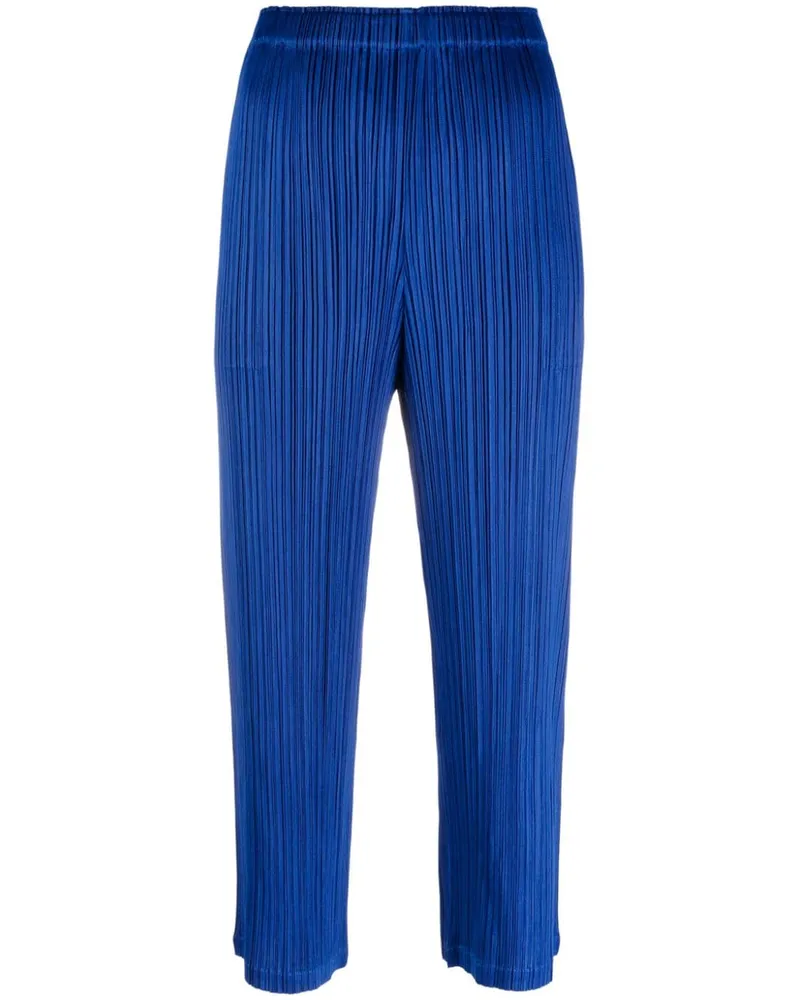 Issey Miyake Plissierte Mc August Cropped-Hose - Blau Blau