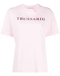 Trussardi T-Shirt mit Logo-Print Rosa