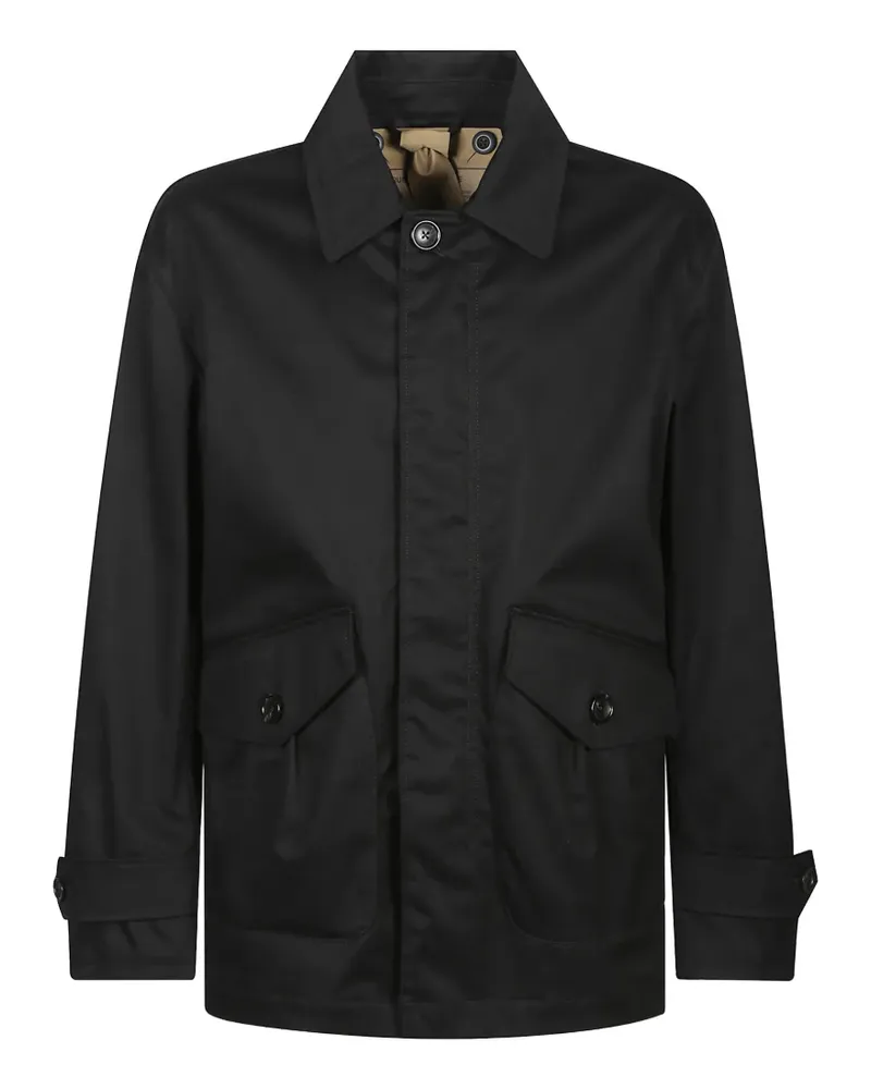 Ten c button-up front-pocket raincoat - Schwarz Schwarz