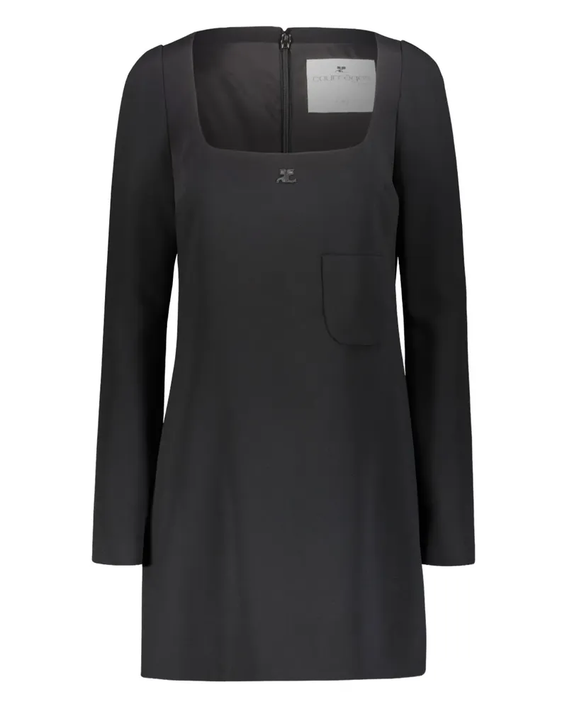 Courrèges Kleid mit langen Ärmeln - Schwarz Schwarz