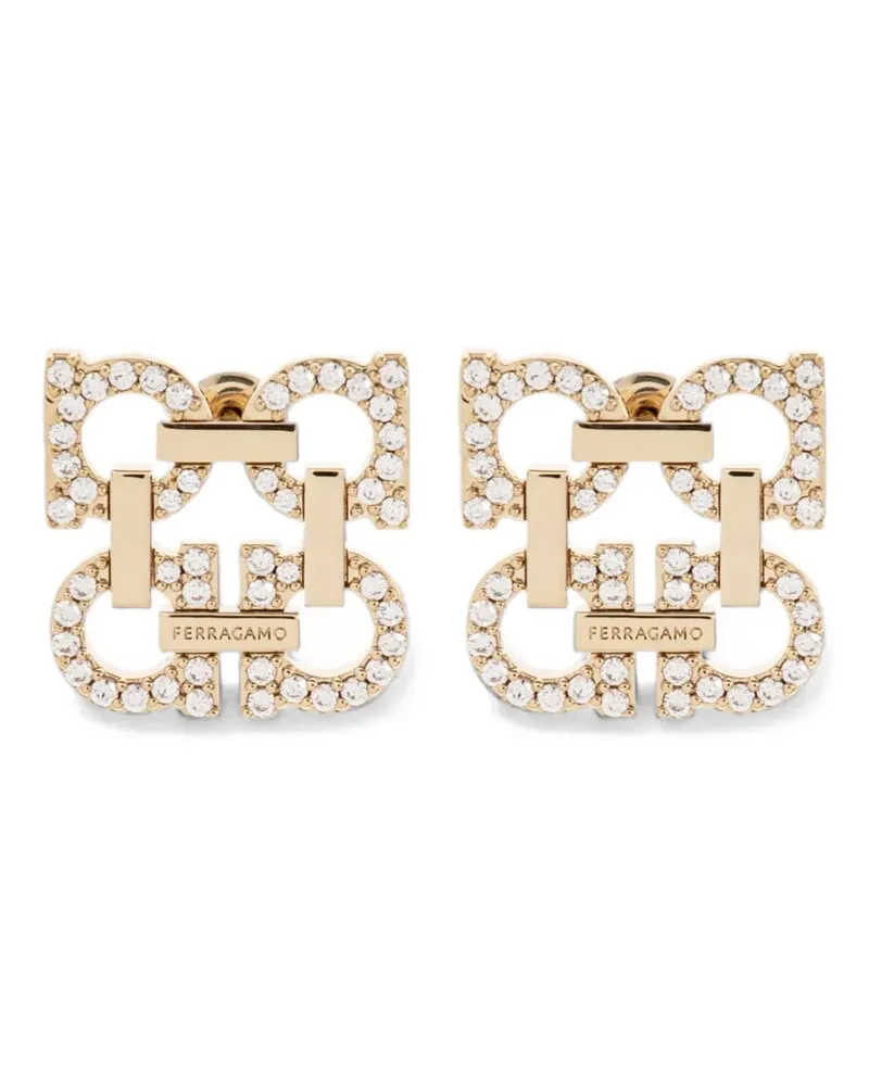 Ferragamo Gancini Ohrringe mit Kristallen - Gold Gold