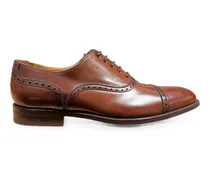 brogue-detail leather oxford shoes - Braun
