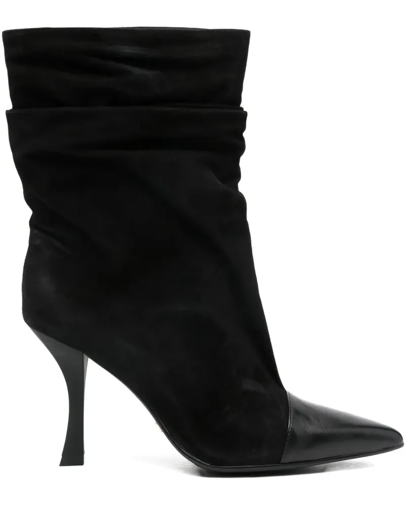 MARC ELLIS 90mm pointed-toe ruched boots - Schwarz Schwarz