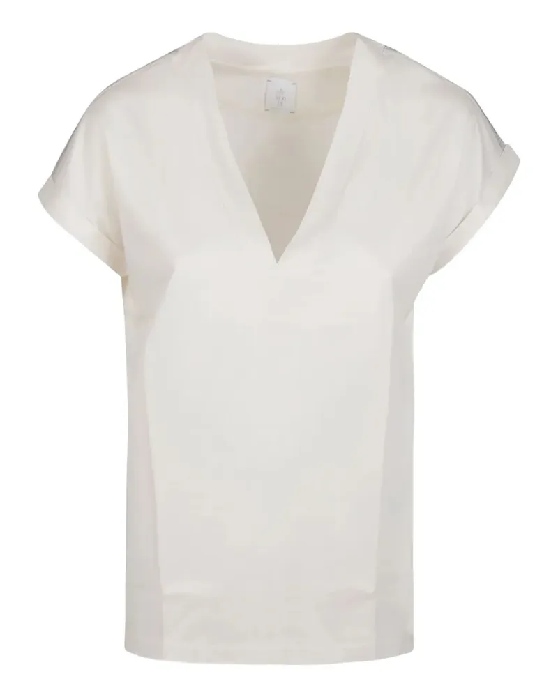 Eleventy cuffed T-shirt - Weiß Weiß