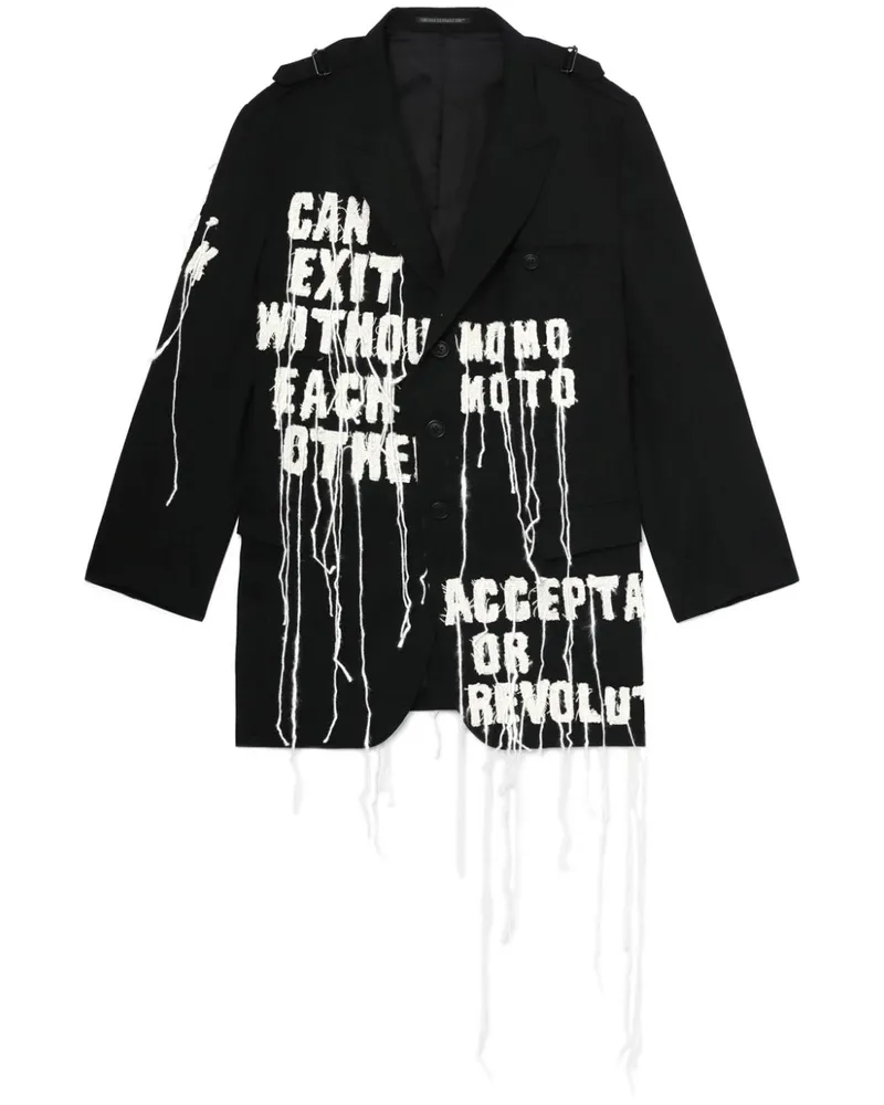 Yohji Yamamoto Besticktes Sakko - Schwarz Schwarz