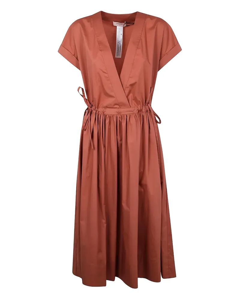Twin-Set Gewickeltes Kleid mit Schleifendetail - Braun Braun