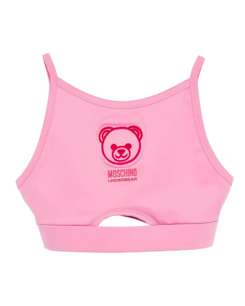 Moschino Teddy Bear-embroidered bra - Rosa Rosa